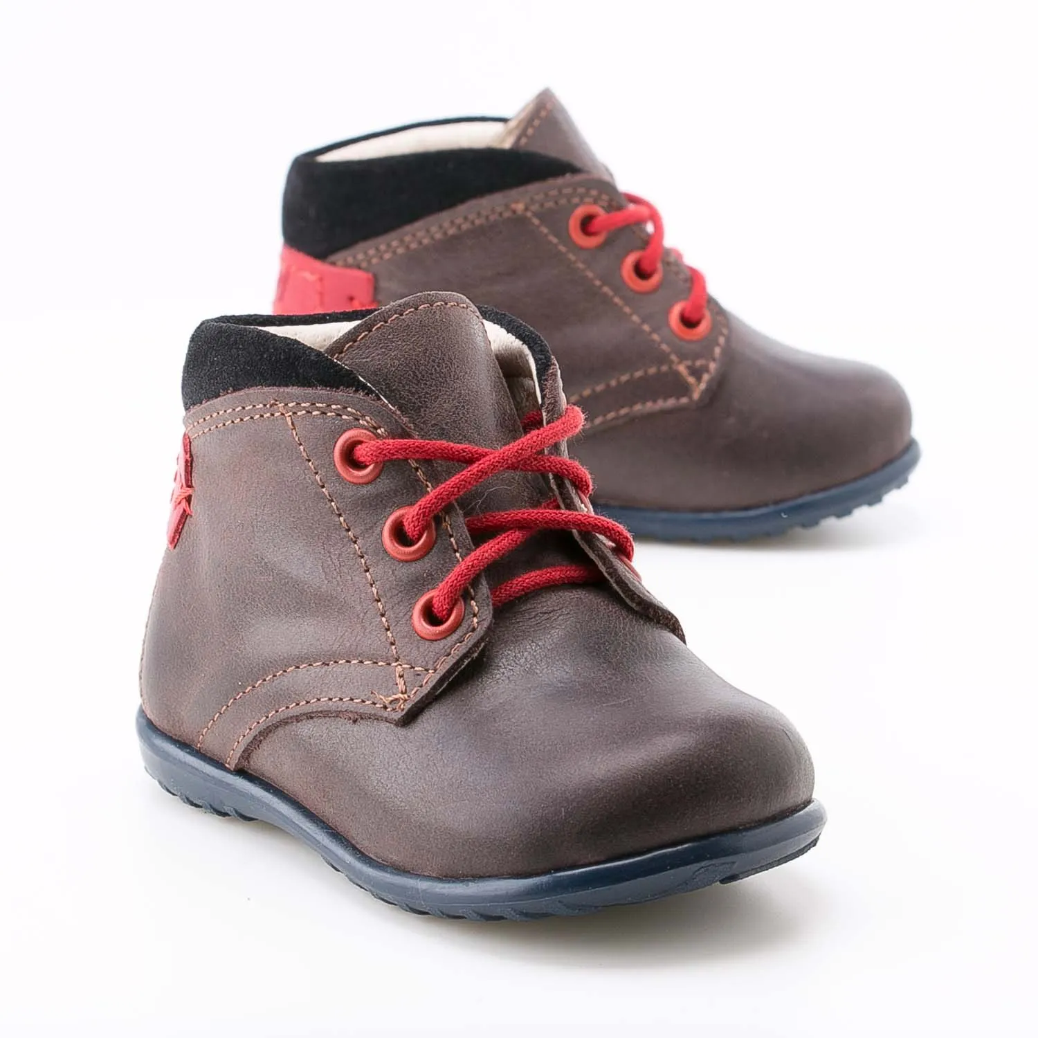 (2440-8) Emel first lace up shoes brown