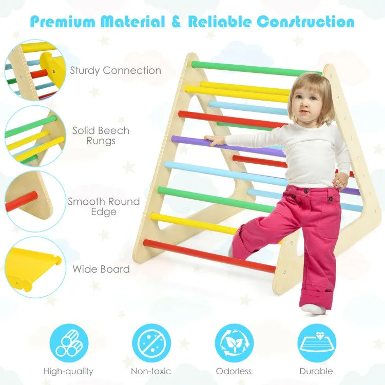 5 in 1 Kids Triangle Climber Play Gym Set with 2 Ramps Bundle