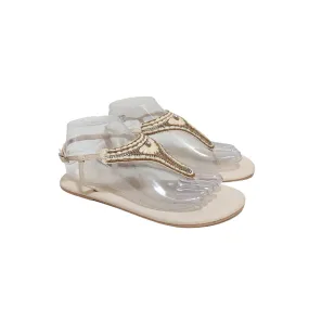 Accessorize Off-White Beaded Sandals | Brand New |