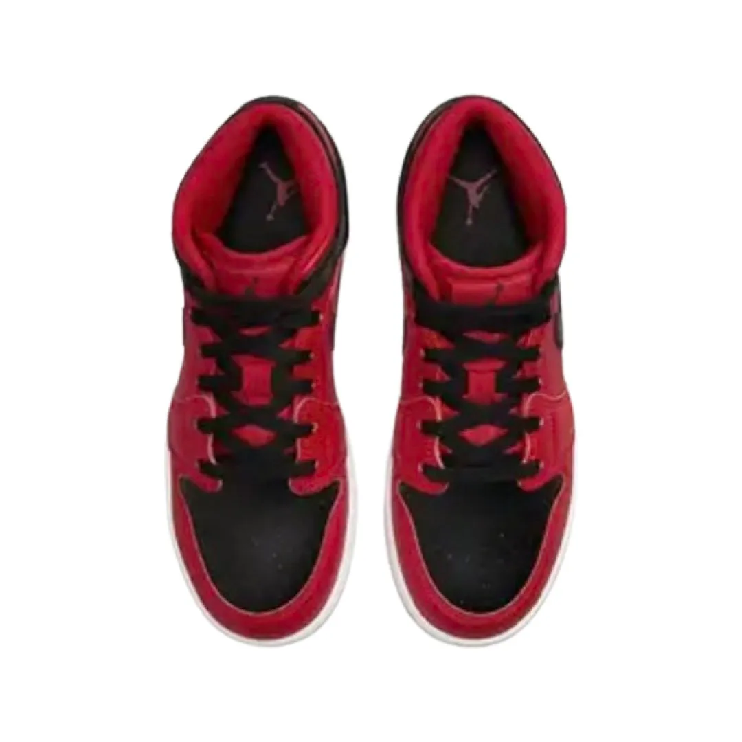 Air Jordan 1 Mid Reverse Bred Black Gym Red White