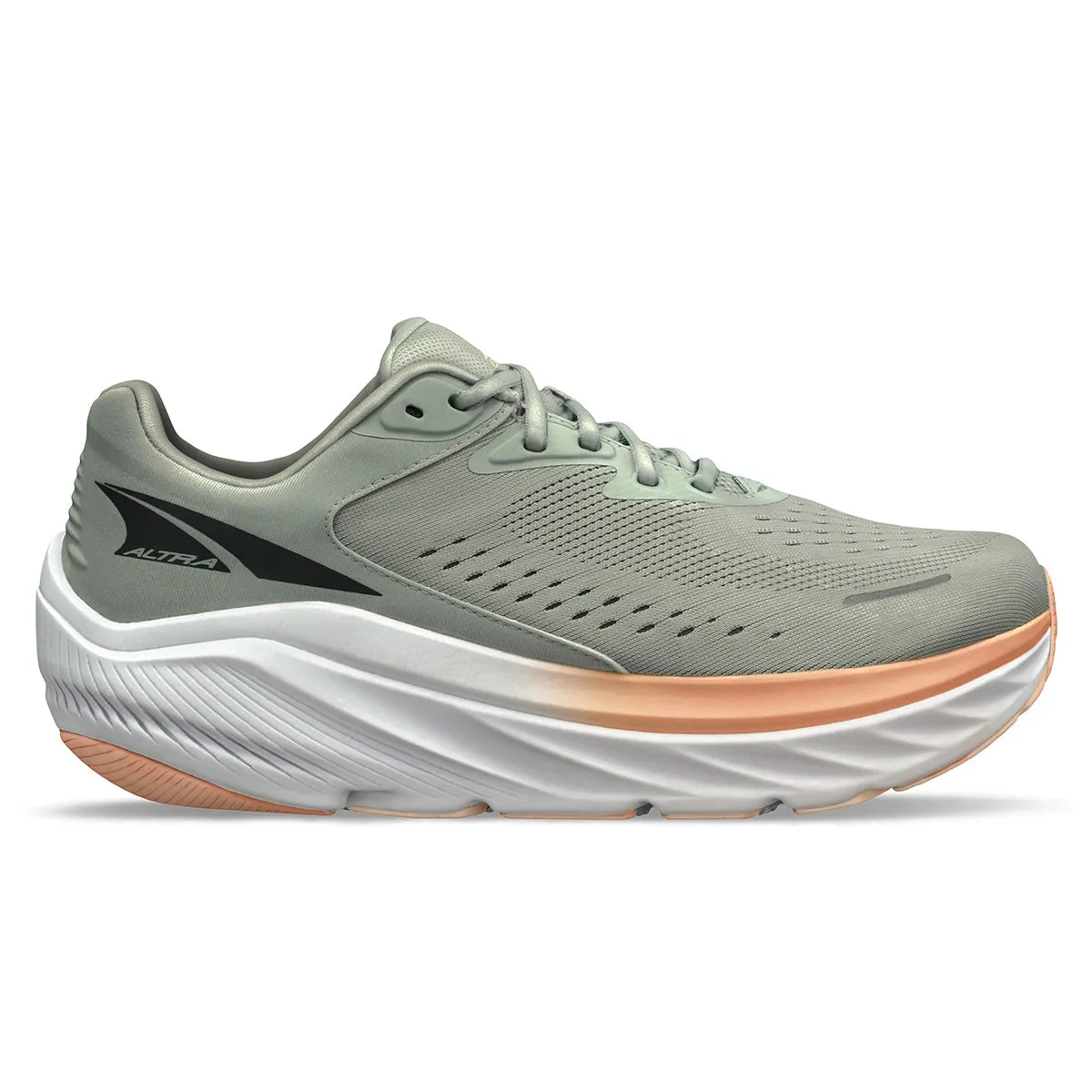 Altra Womens Via Olympus 2 Trail Running Shoes - Light Gray/Coral with Cushioning and Support