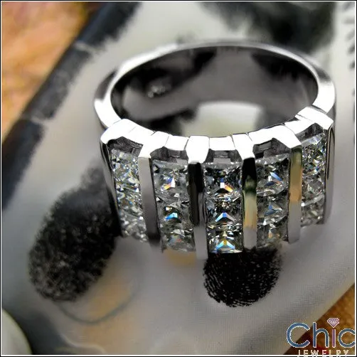 Anniversary 1.5 TCW Princess Channel Cubic Zirconia Cz Ring