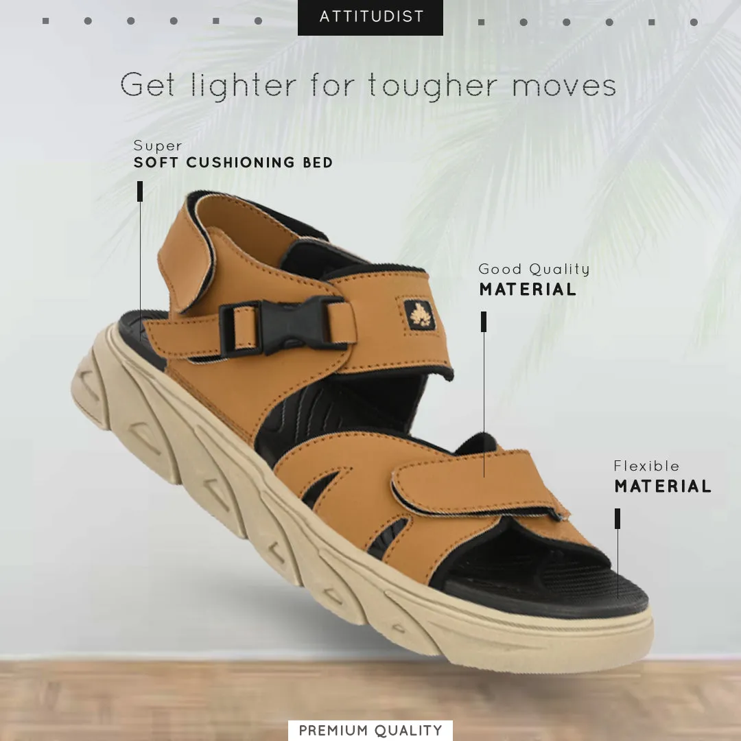 Attitudist Unisex Handcrafted Tan Casual Sandal