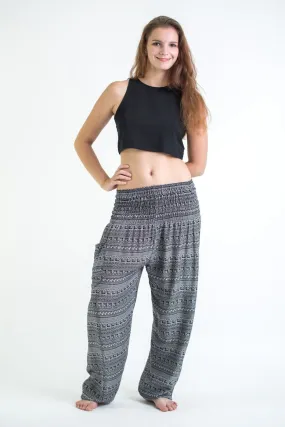 Aztec Stripes Women's Harem Pants in Gray