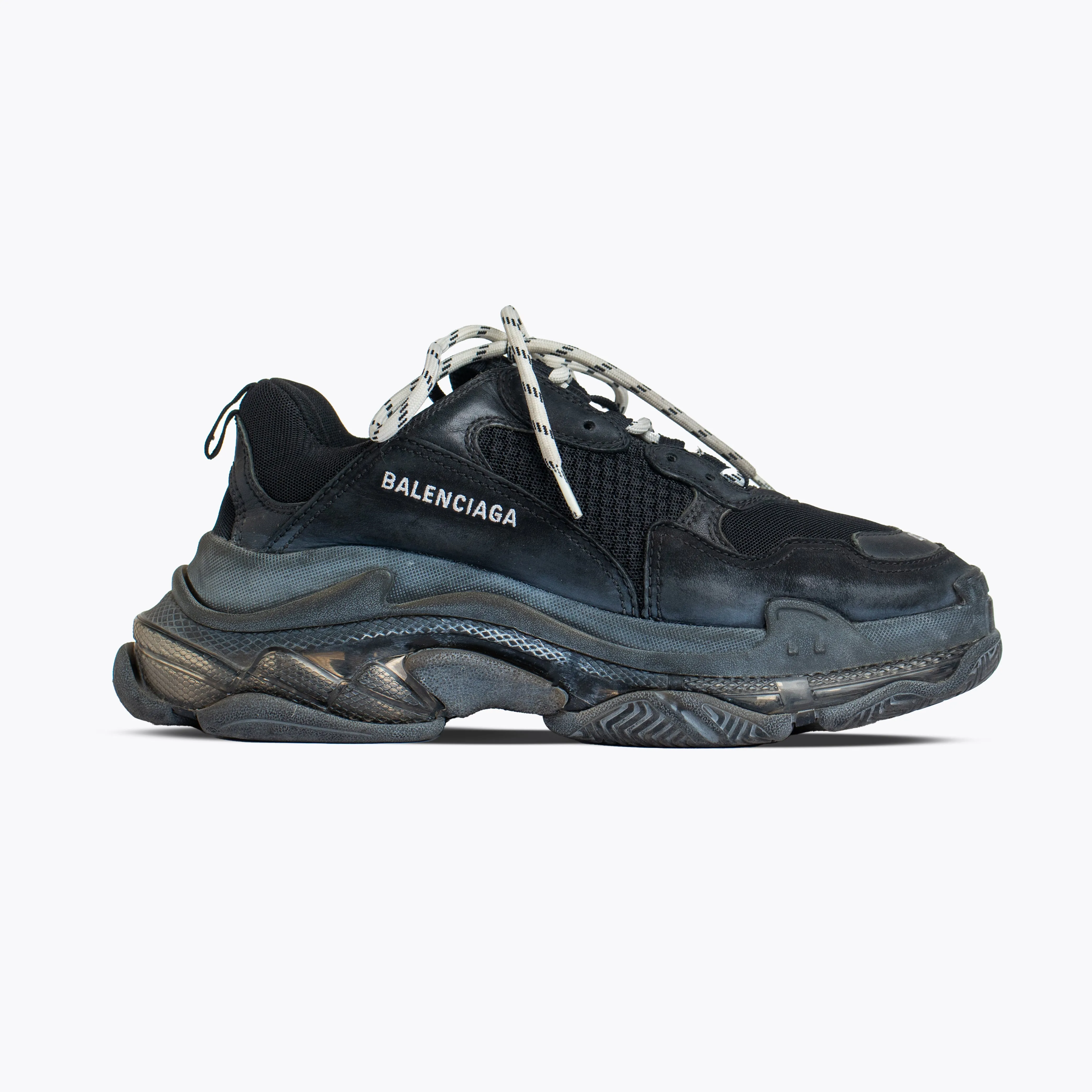 Balenciaga Triple S Clear-Sole Sneakers in Triple Black - Stylish and Versatile Designer Footwear