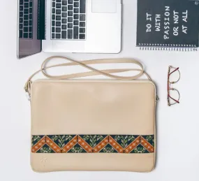 Beige Etamine Laptop Sleeve