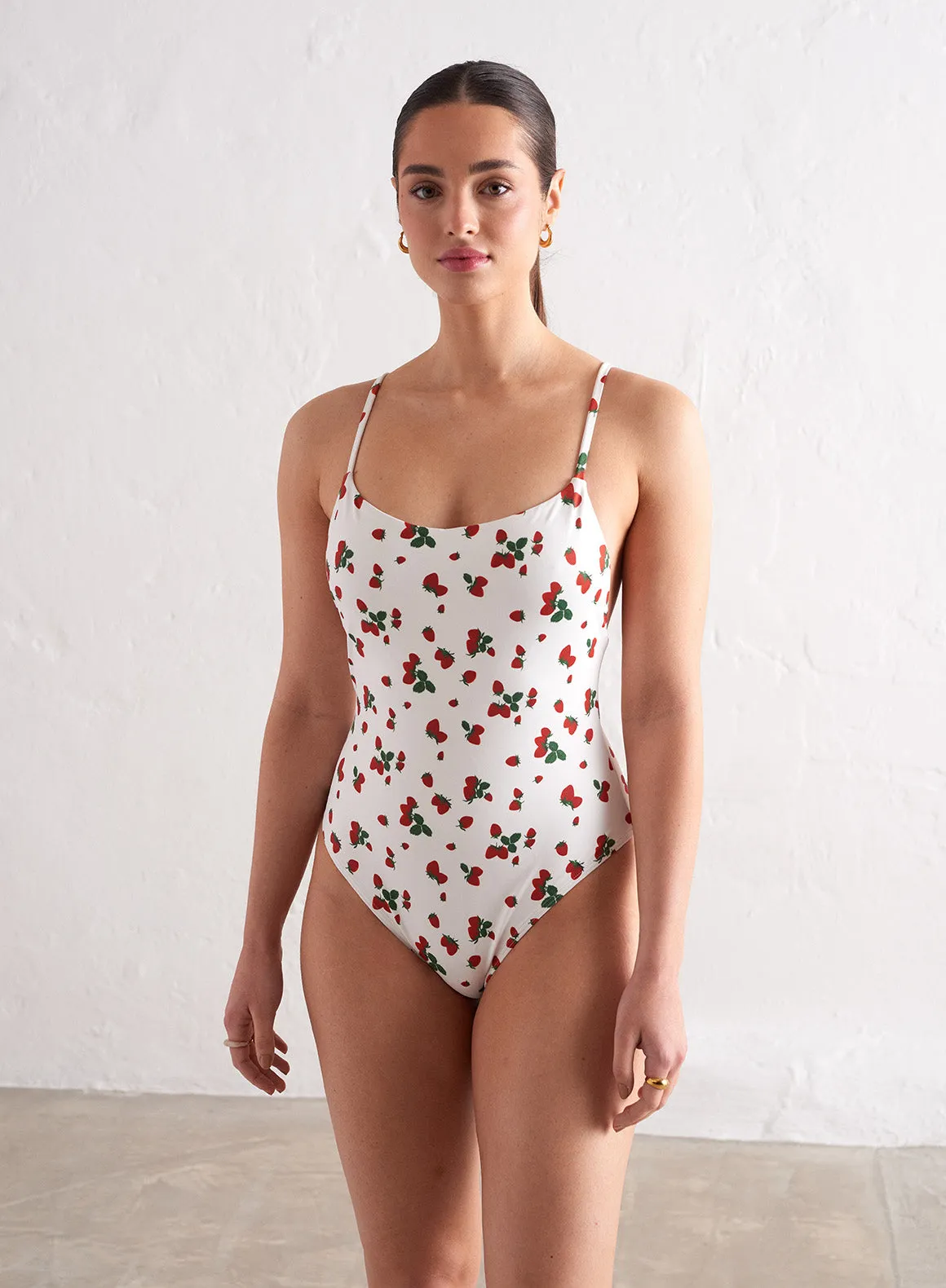 Berry Deep Back Classic Swimsuit