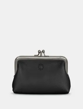 Black Leather Aubrey Frame Purse