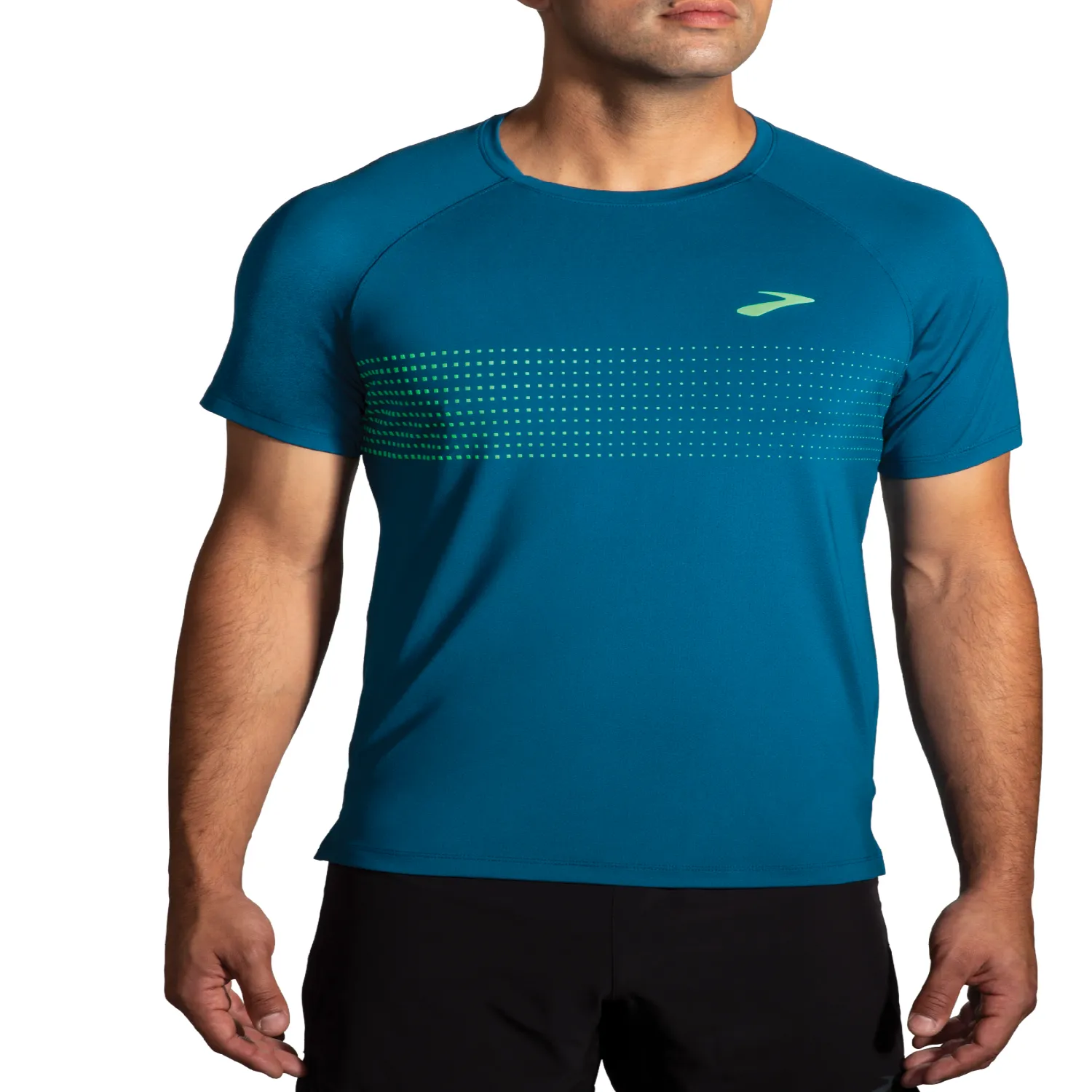 Brooks 10 Mile Atmosphere Short Sleeve - Ocean Stripe (Men's Sizing)