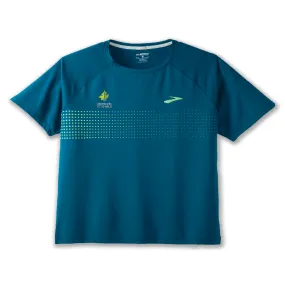 Brooks 10 Mile Atmosphere Short Sleeve - Ocean Stripe (Men's Sizing)