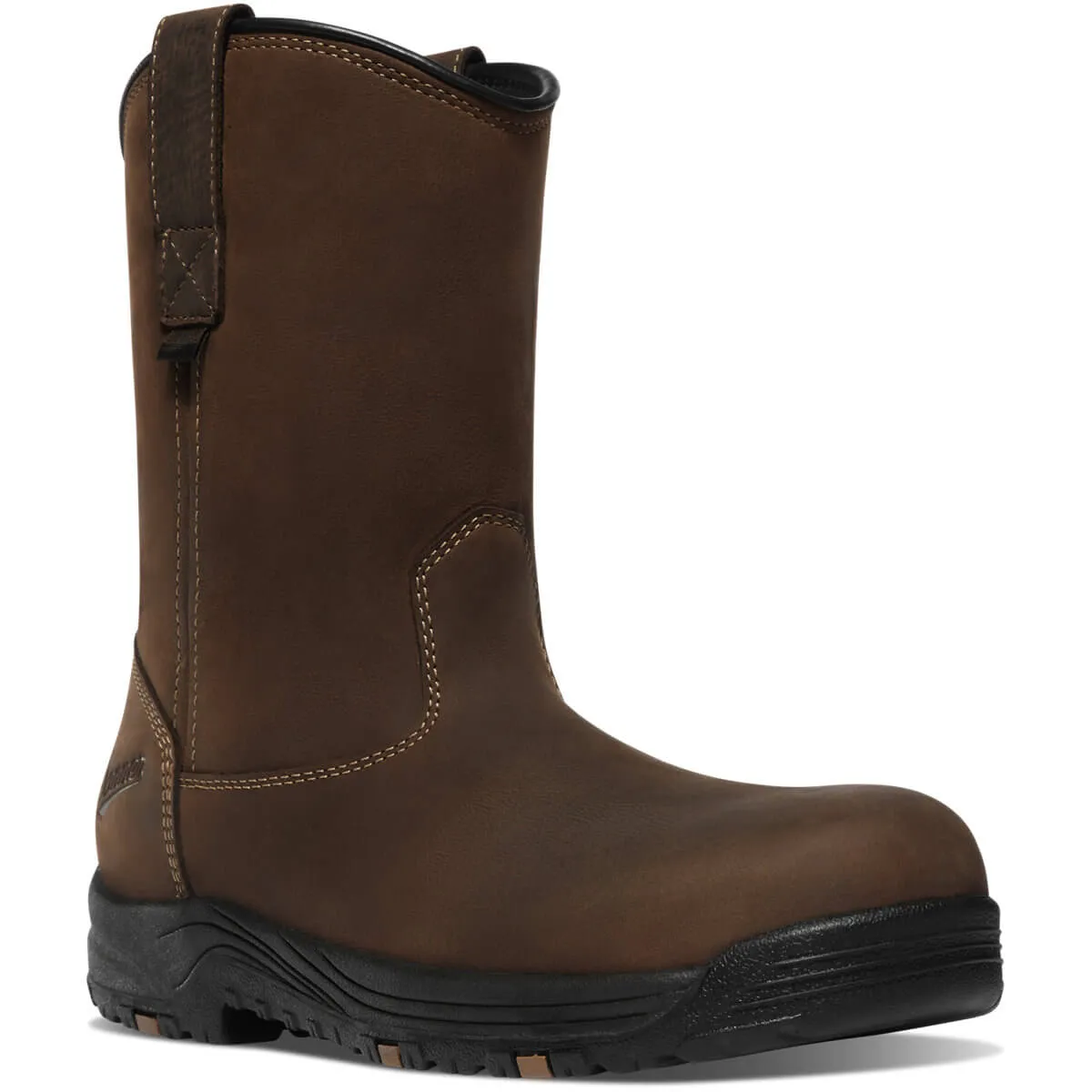 Caliper 10 Inch Alloy-Toe Waterproof Pull On Wellington Work Boot Brown