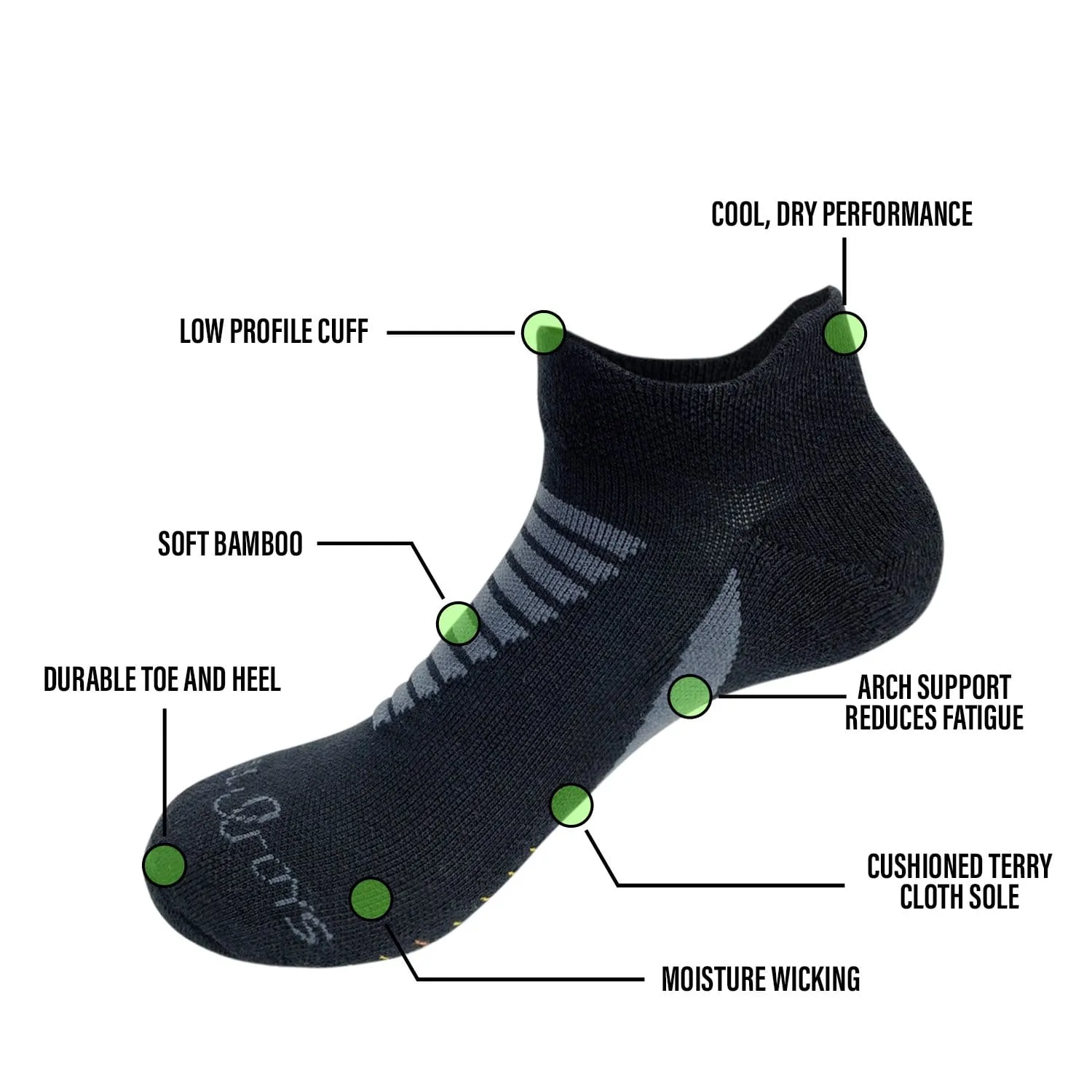 Chill Boys Bamboo Terry Ankle Socks - 2 Pairs