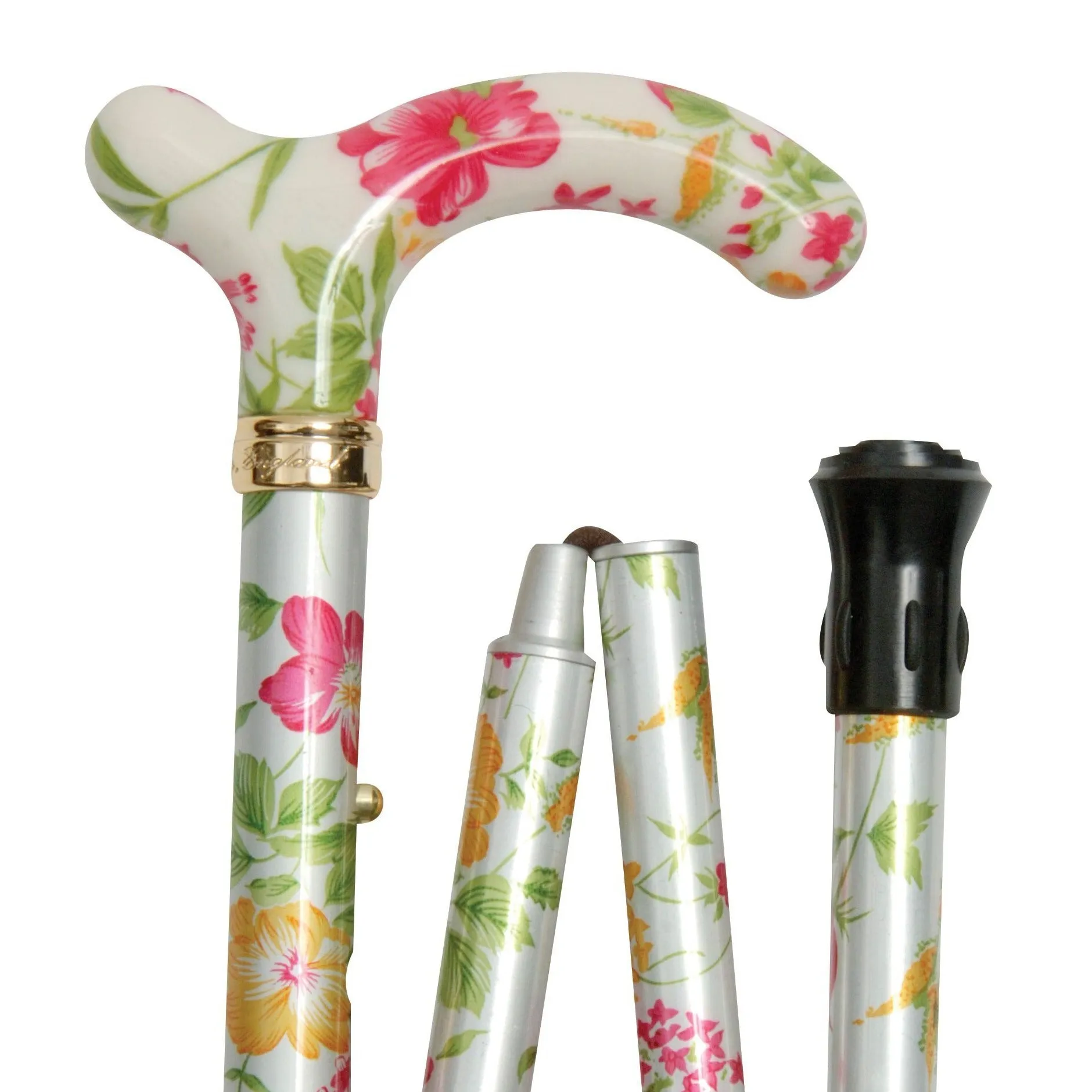 Classic Canes Folding Petite Cane Cream Floral