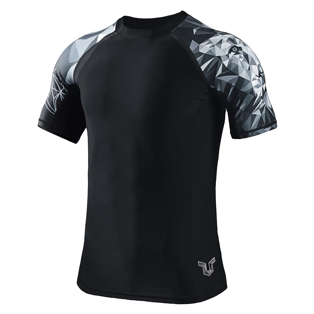 Classic UPF50  Men’s Rash Guard Short Sleeve - Lion Style