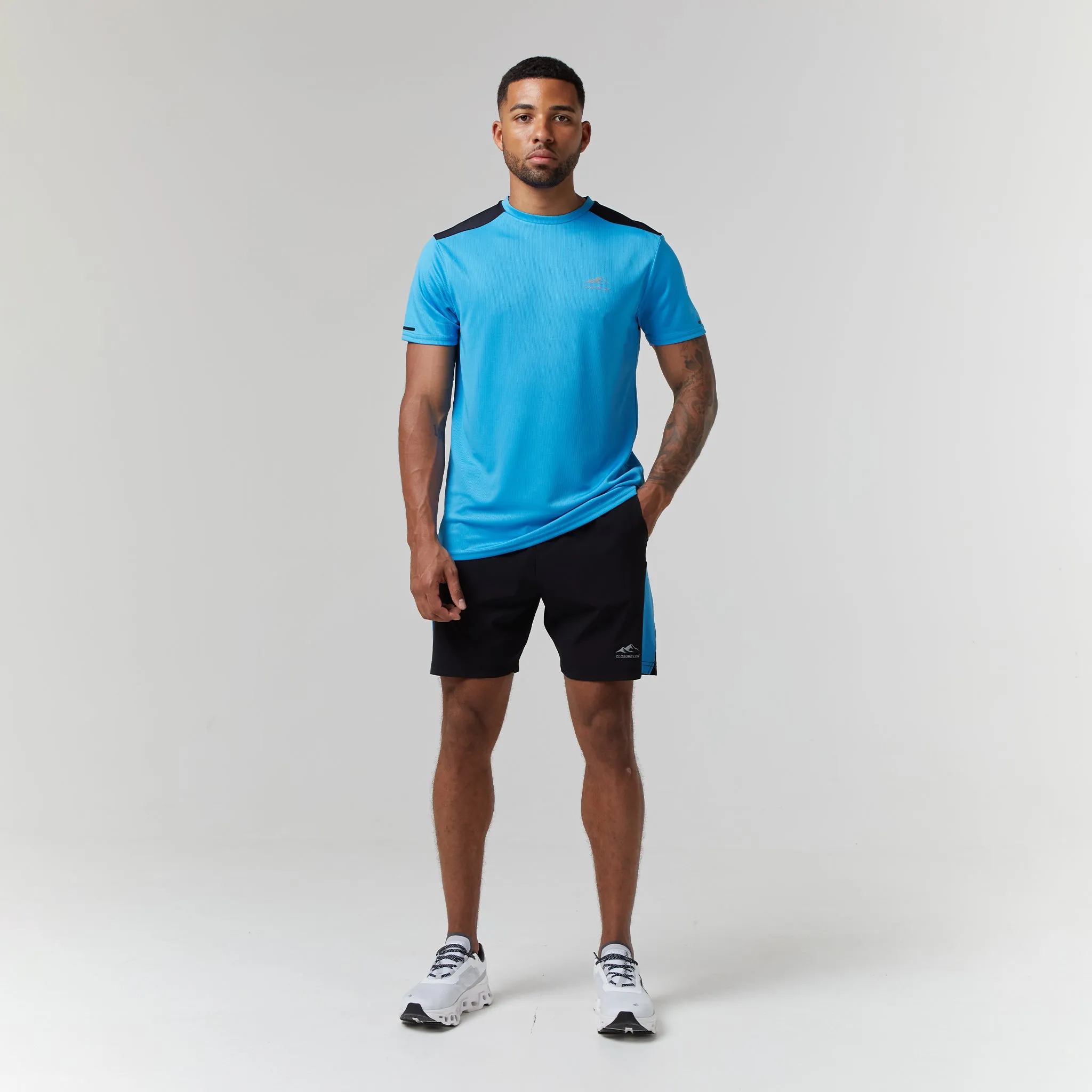 Cut & Sew Training Twinset | Neon Blue/Black