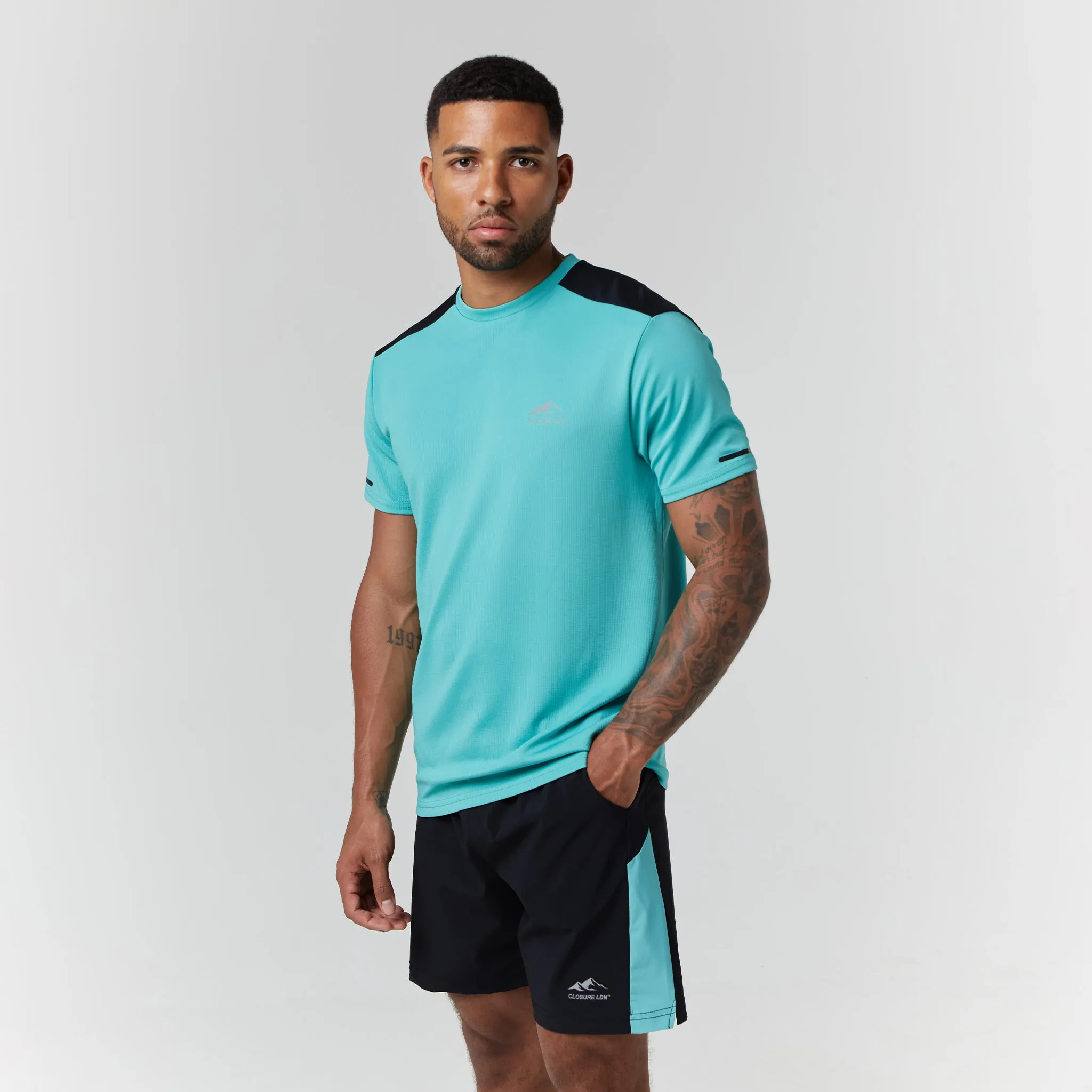 Cut & Sew Training Twinset | Teal/Black