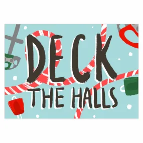 Deck The Halls - Rock Climbing holiday greeting card