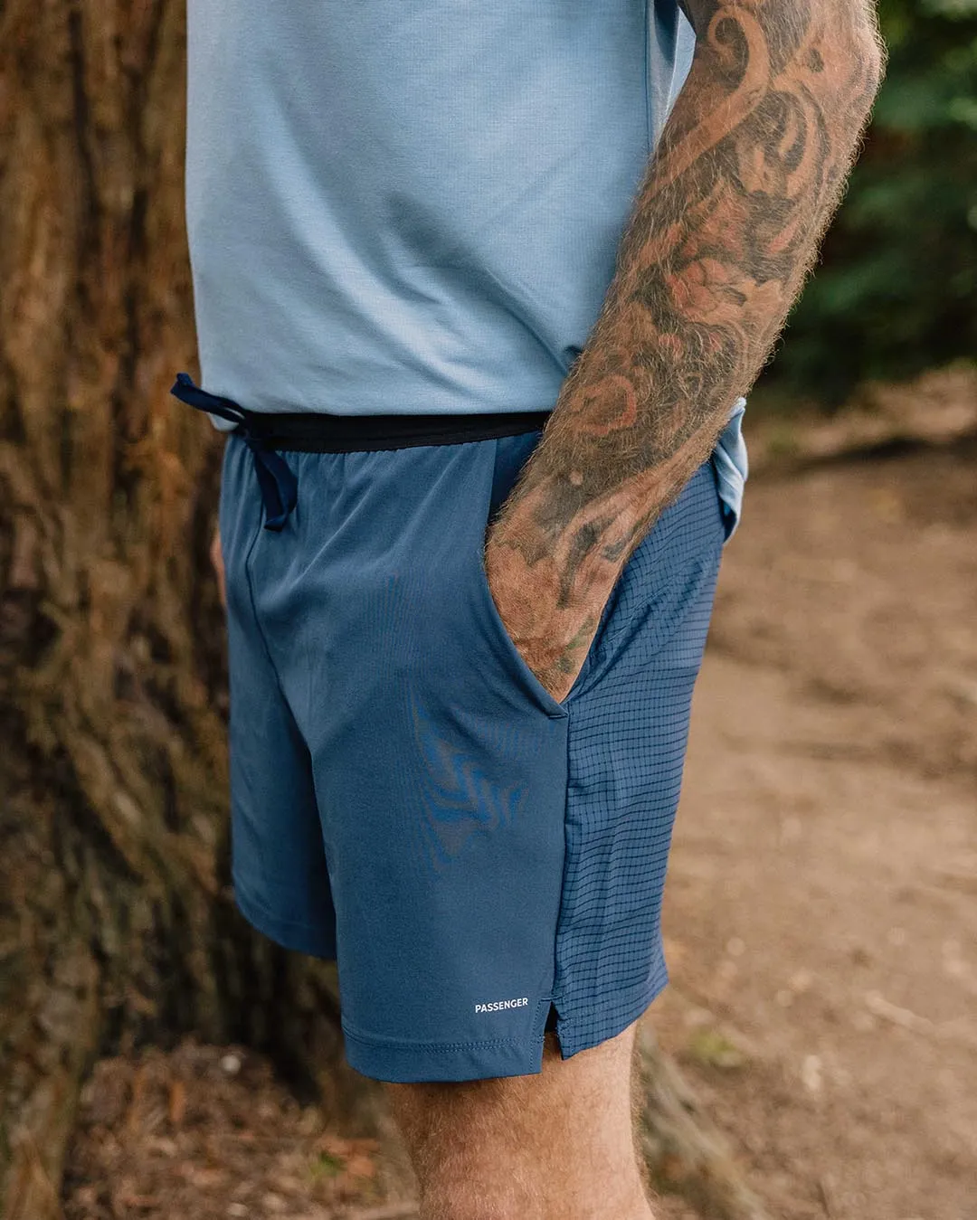 Descent Trail Recycled Shorts - Dark Denim