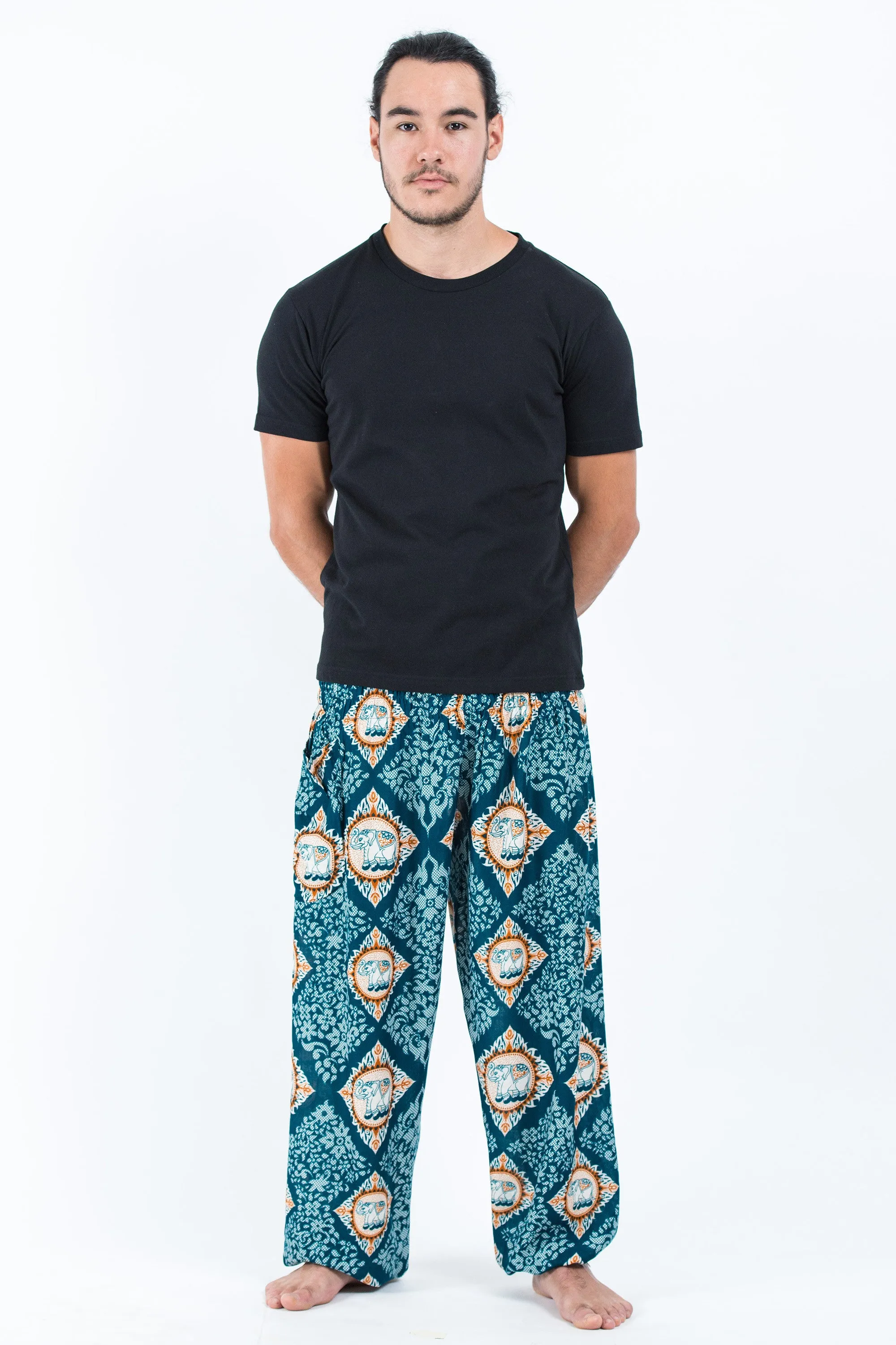 Diamond Elephant Men's Elephant Pants in Turquoise