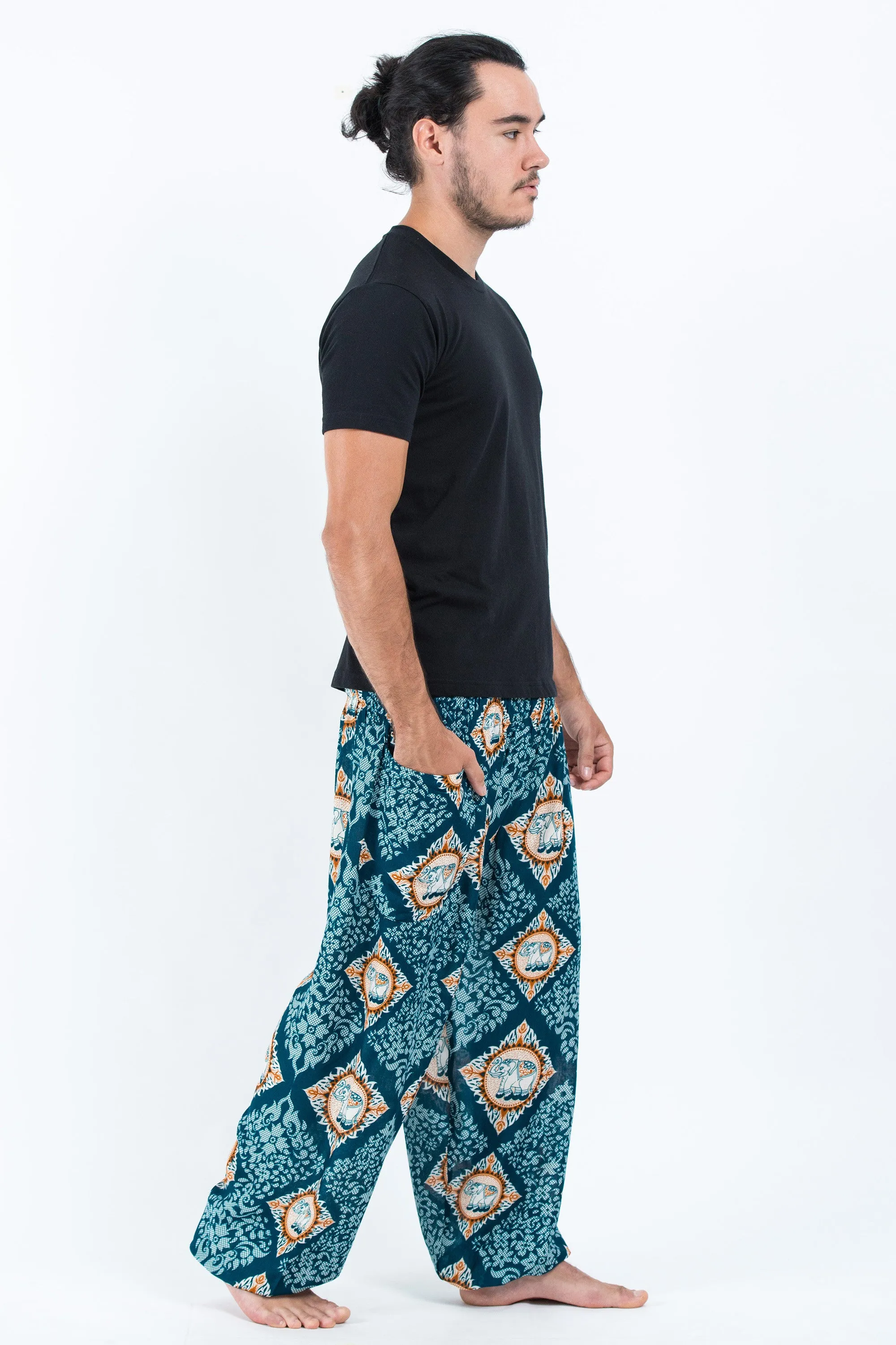 Diamond Elephant Men's Elephant Pants in Turquoise