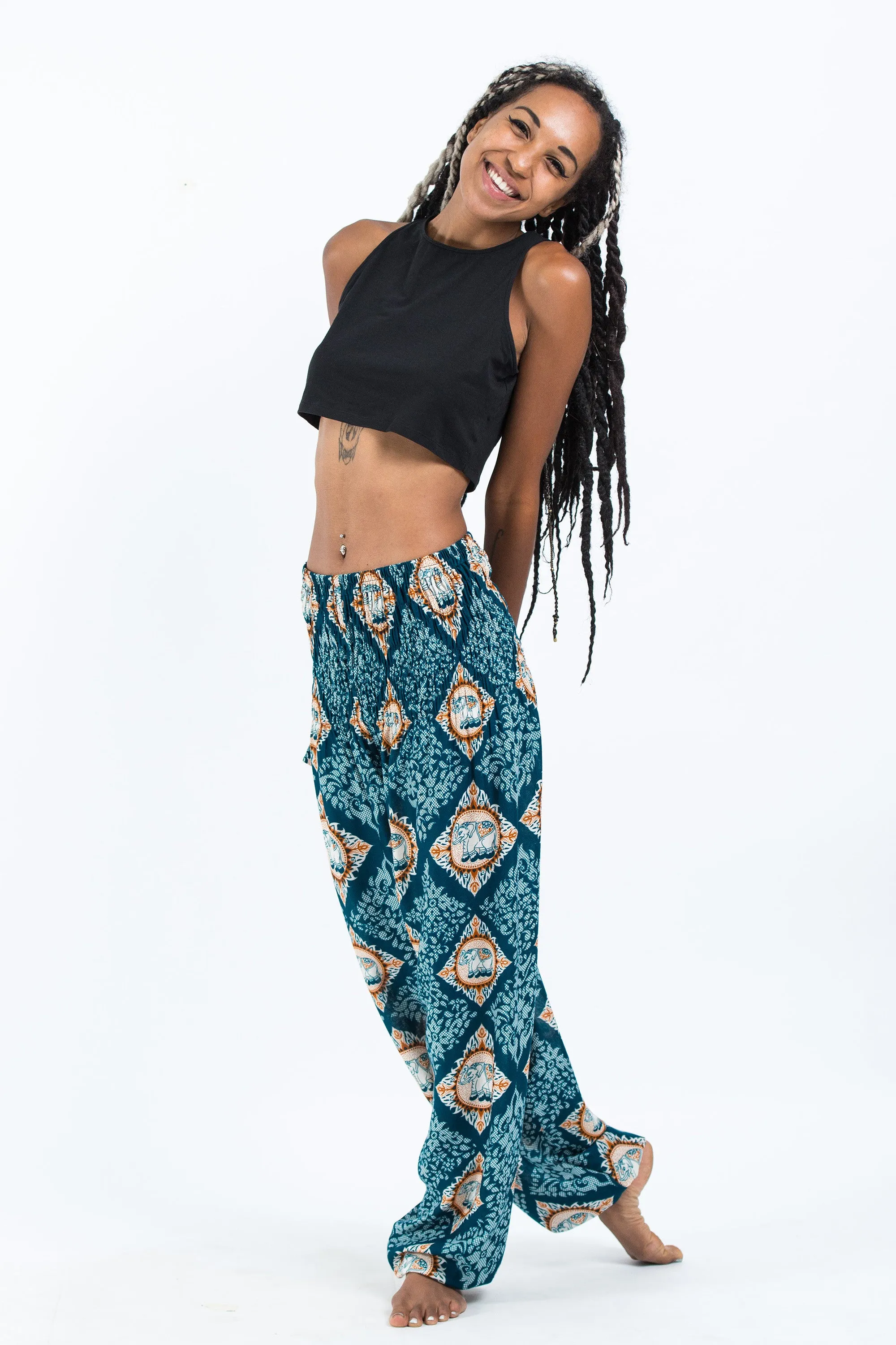 Diamond Elephant Women's Elephant Pants in Turquoise