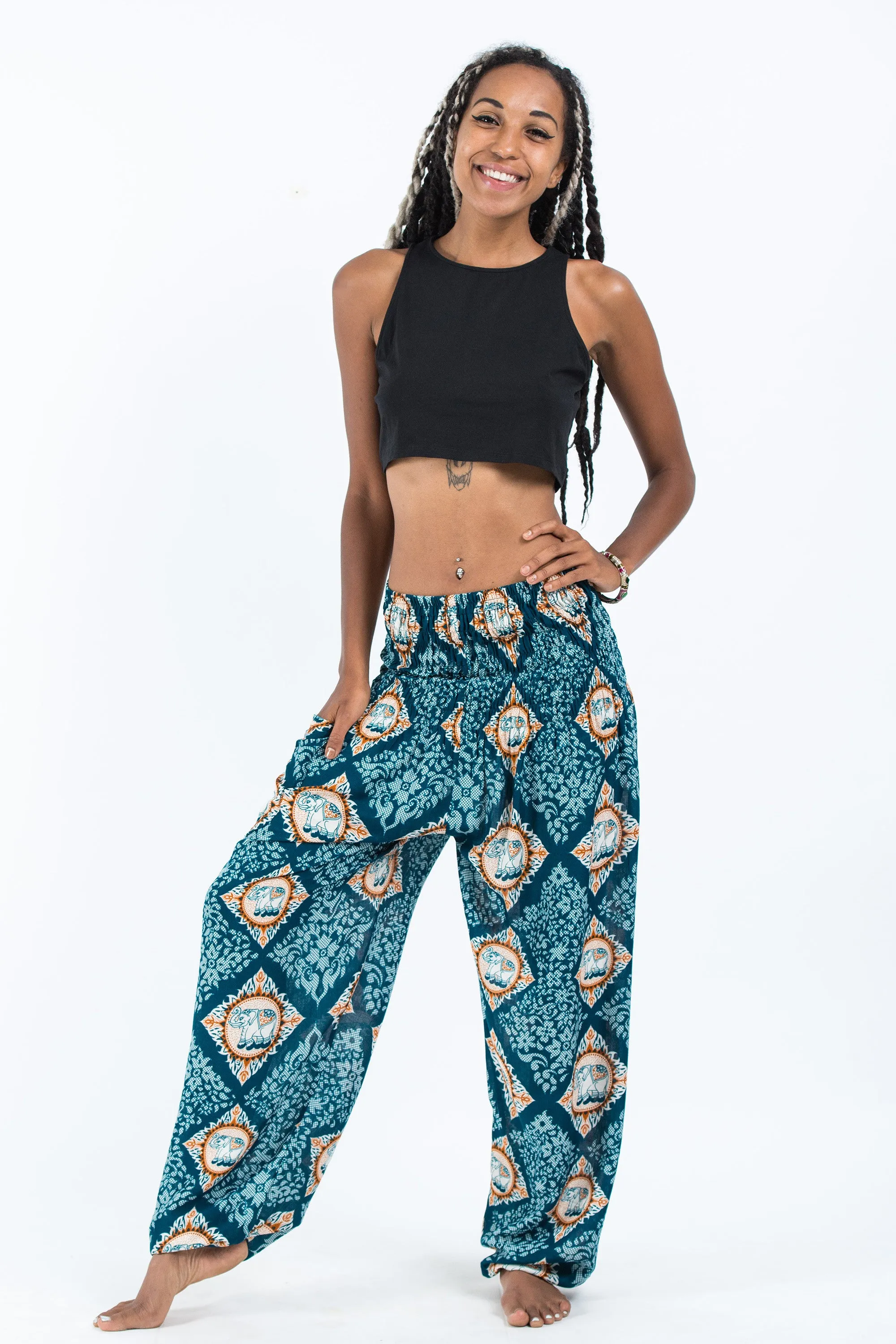 Diamond Elephant Women's Elephant Pants in Turquoise