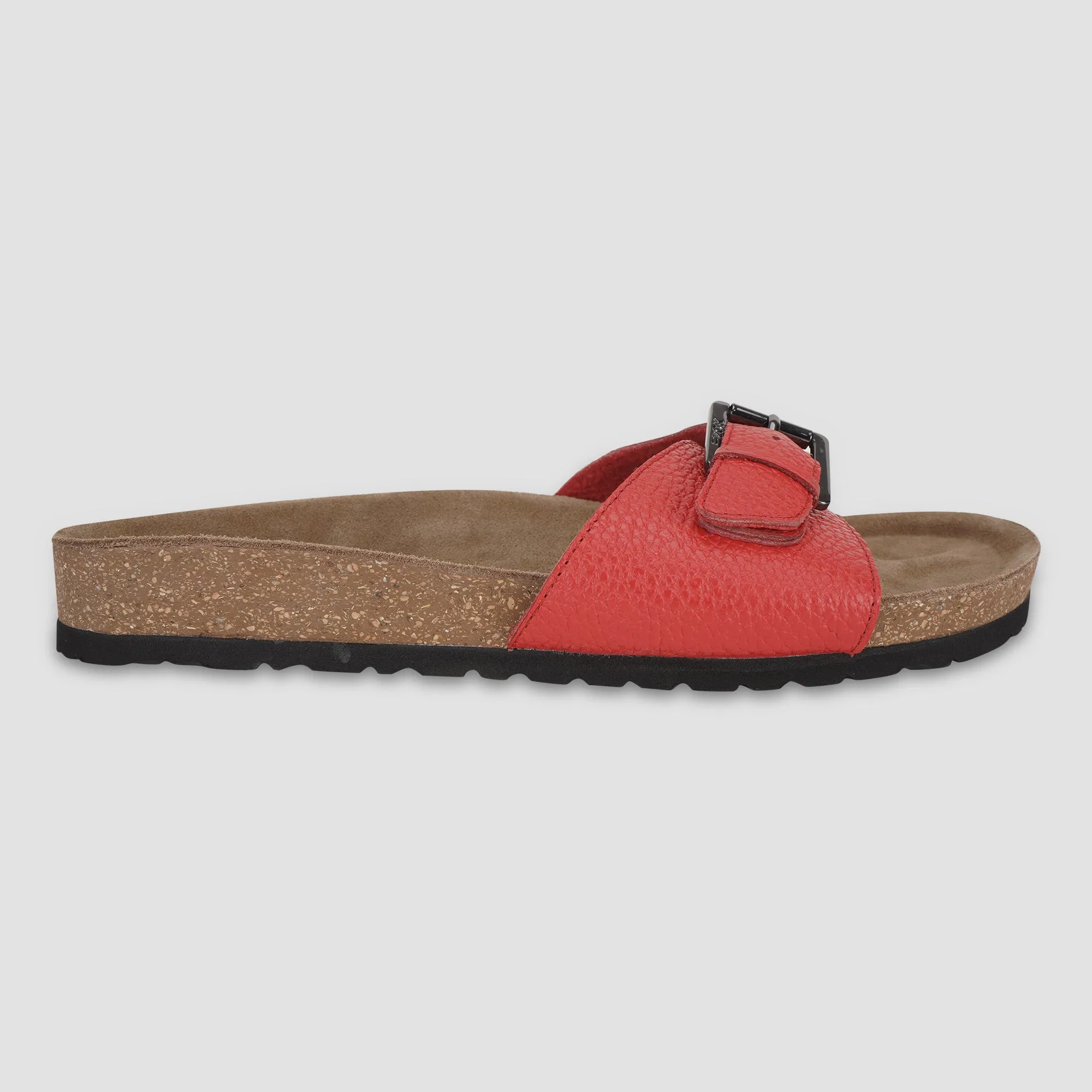 Ezok Red Leather Sandal For Men