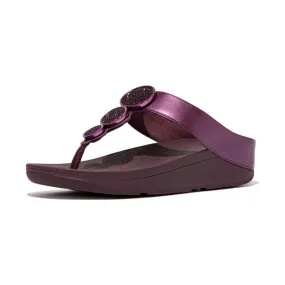 FitFlop Halo Beach Circle Metallic Sandals - Metallic Mauve Wine