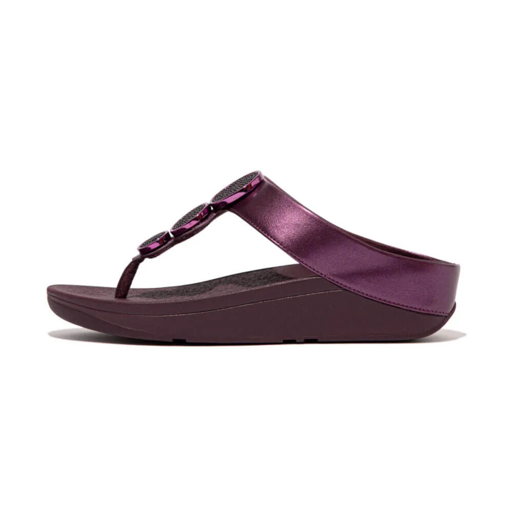 FitFlop Halo Beach Circle Metallic Sandals - Metallic Mauve Wine