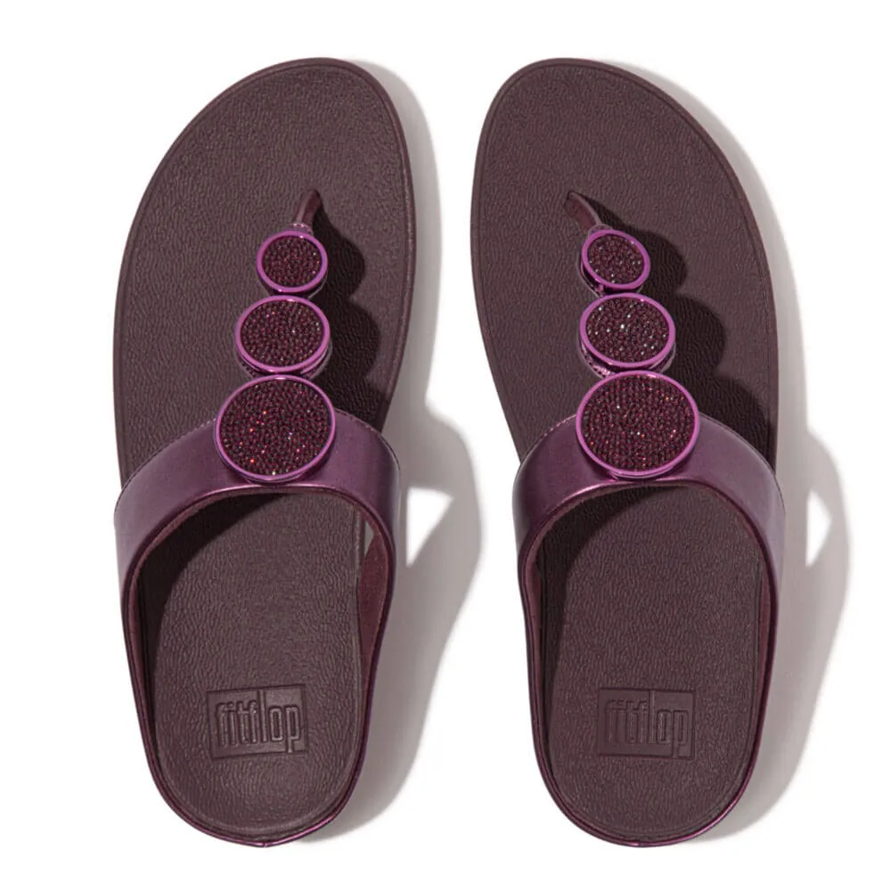 FitFlop Halo Beach Circle Metallic Sandals - Metallic Mauve Wine