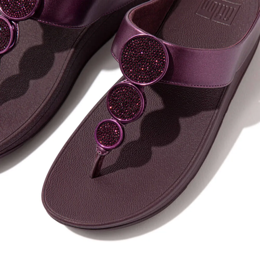 FitFlop Halo Beach Circle Metallic Sandals - Metallic Mauve Wine