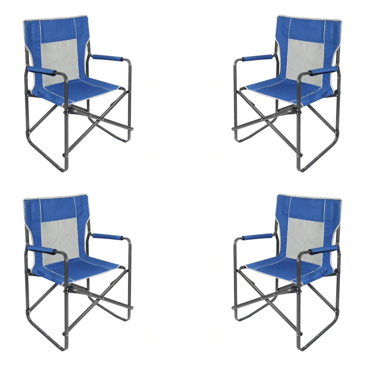 Foldable Camping Director's Chair with Breathable Mesh Back