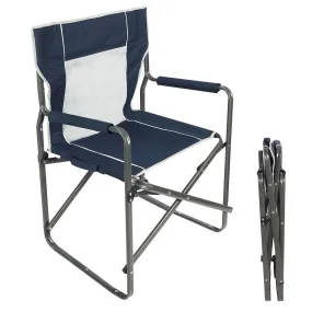 Foldable Camping Director's Chair with Breathable Mesh Back