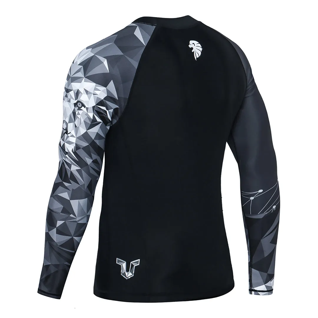 Graphic UPF50  Long Sleeve Rash Guard for Men - Lion Style