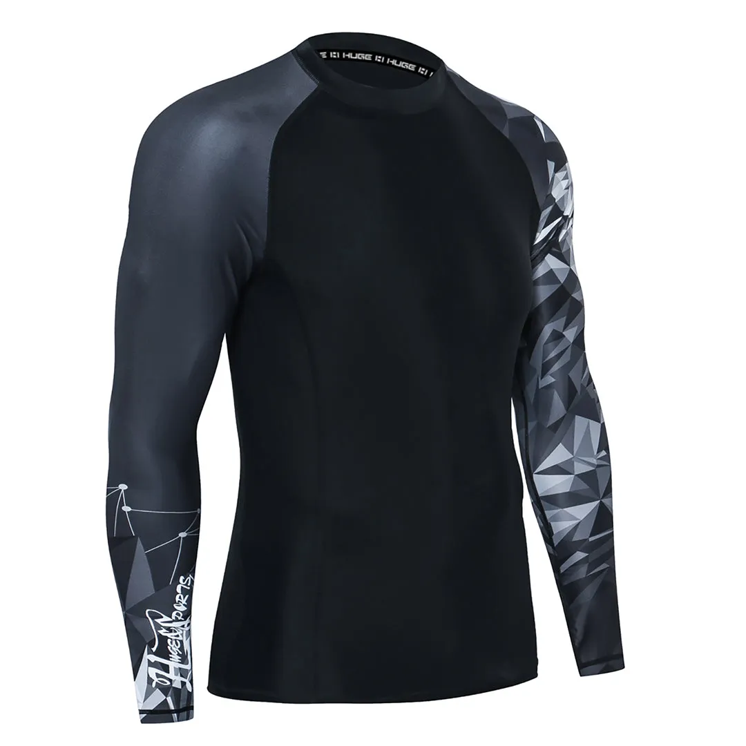 Graphic UPF50  Long Sleeve Rash Guard for Men - Lion Style