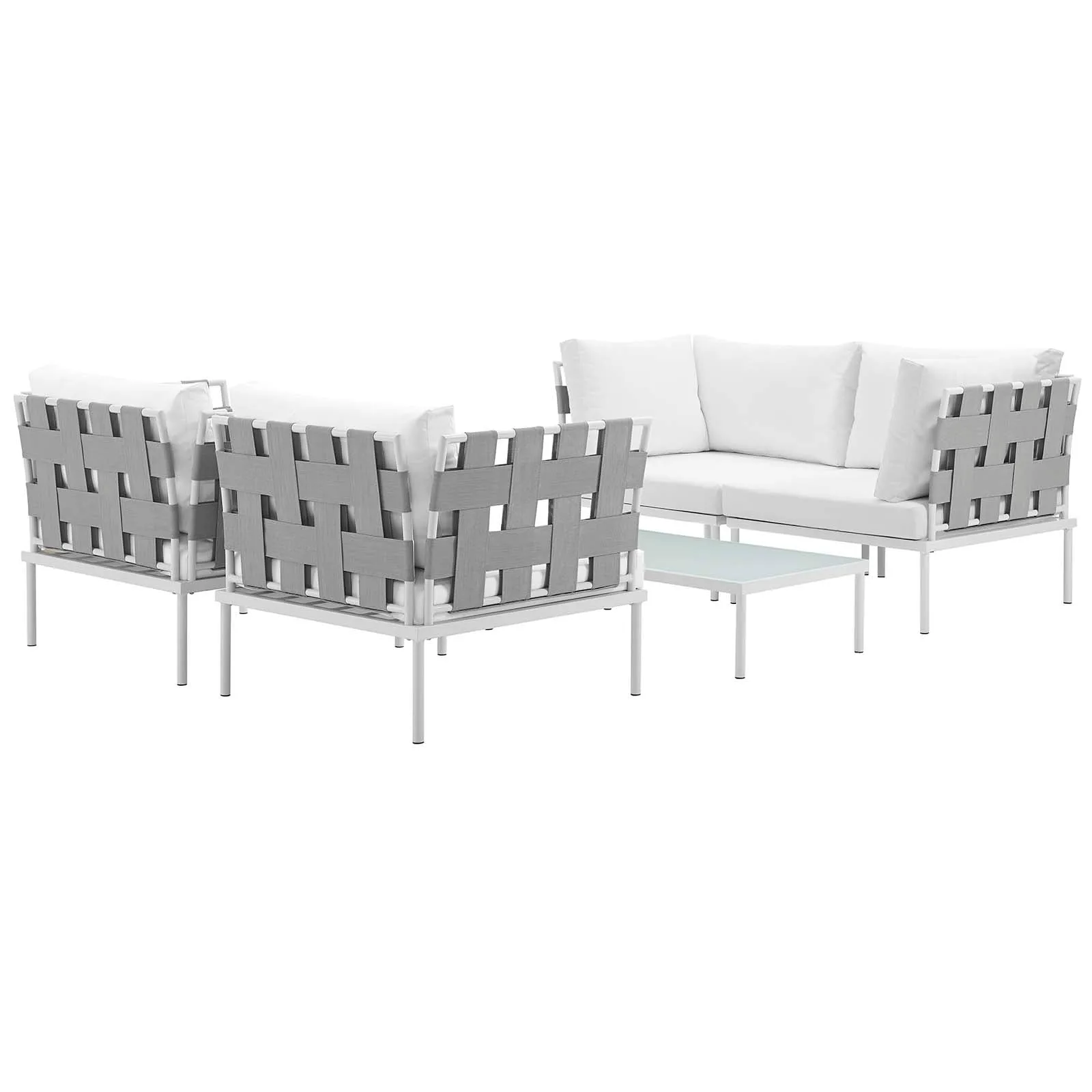 Harmony 5  Piece Outdoor Patio Aluminum Sectional Sofa Set