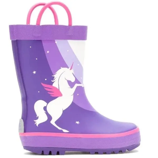 Kamik Purple Unicorn Girls Toddler Little Kids Rain Boot