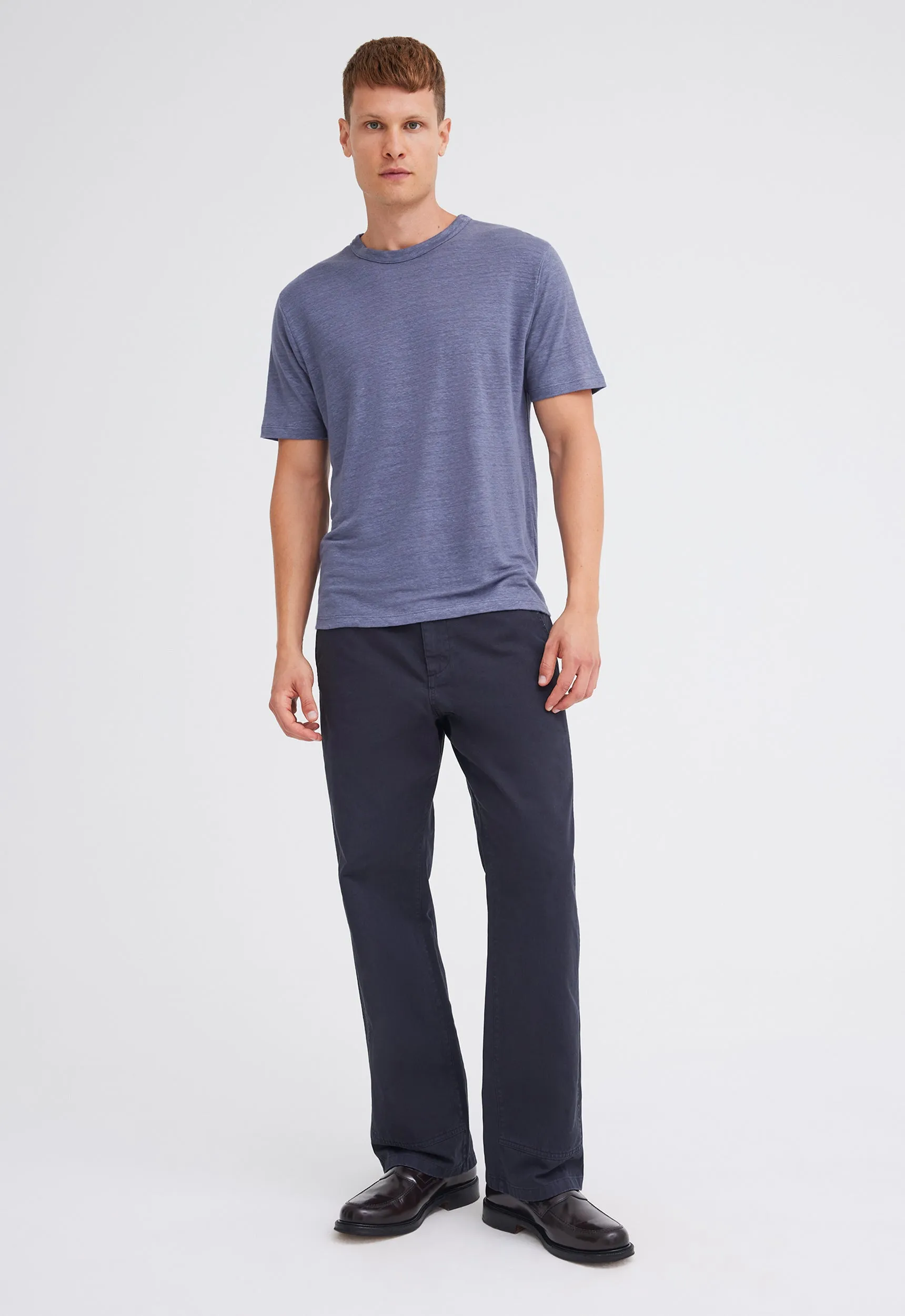 Line Linen Tee - Penn Blue