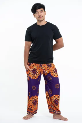 Lotus Mandalas Men's Harem Pants in Purple