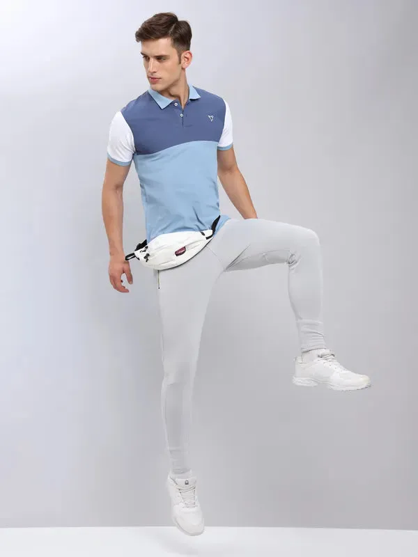 Men Colorblock Slim Fit Polo T-shirt with MATPIQ