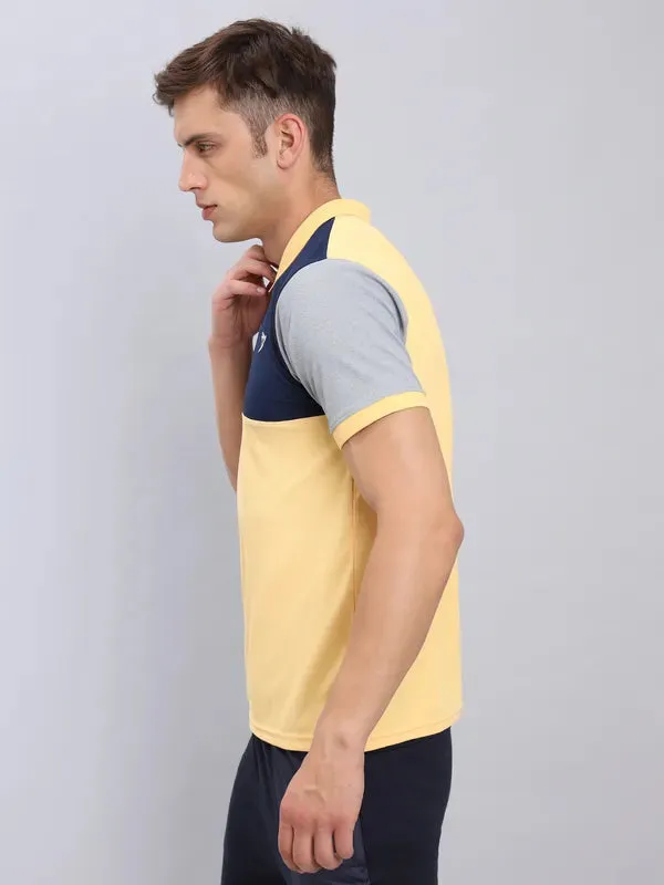 Men Colorblock Slim Fit Polo T-shirt with MATPIQ