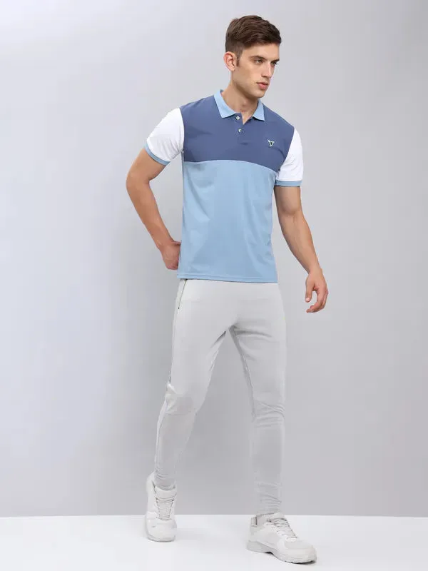 Men Colorblock Slim Fit Polo T-shirt with MATPIQ