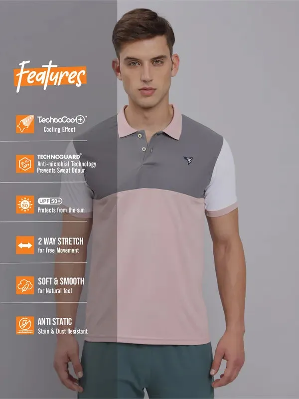 Men Colorblock Slim Fit Polo T-shirt with MATPIQ