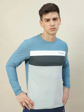 Men Colorblock Slim Fit T-shirt with MATPIQ