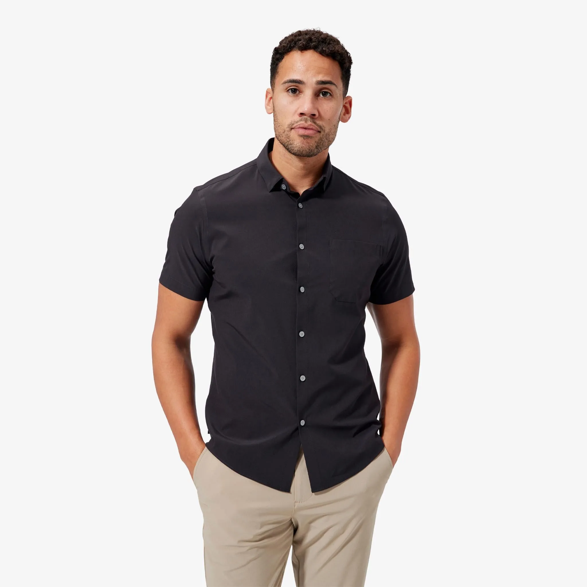 Men's Mizzen   Main | Leeward Classic Short Sleeve | Black Solid