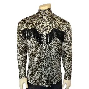 Men's Rock Star Leopard Fringe Western Shirt