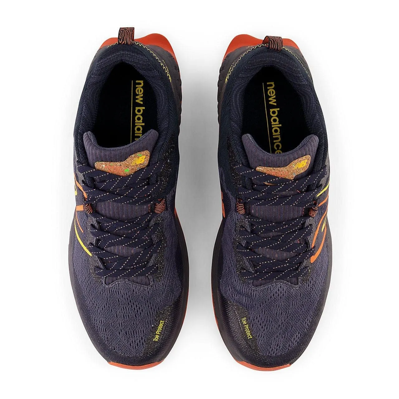 New Balance Fresh Foam X Hierro v7 Wide Fit (Men's) - Thunder with vibrant orange and vibrant apricot