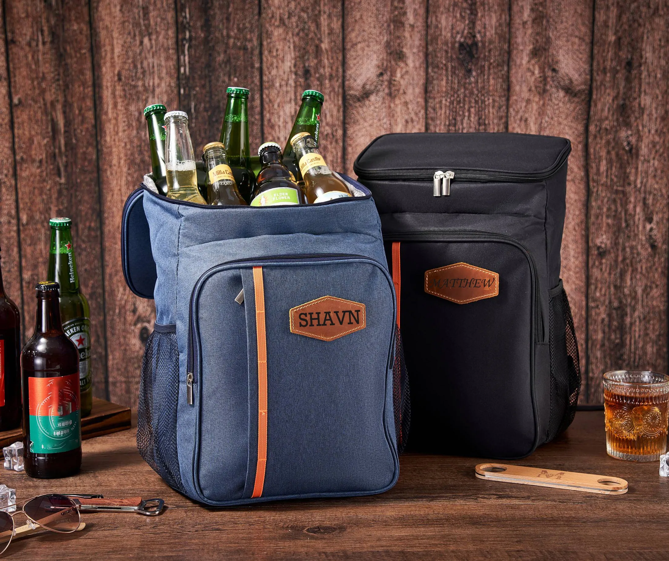 Personalized Groomsmen Gifts, Insulated Backpack, Engraved Hiking Beach Picnic Cooler Backpack