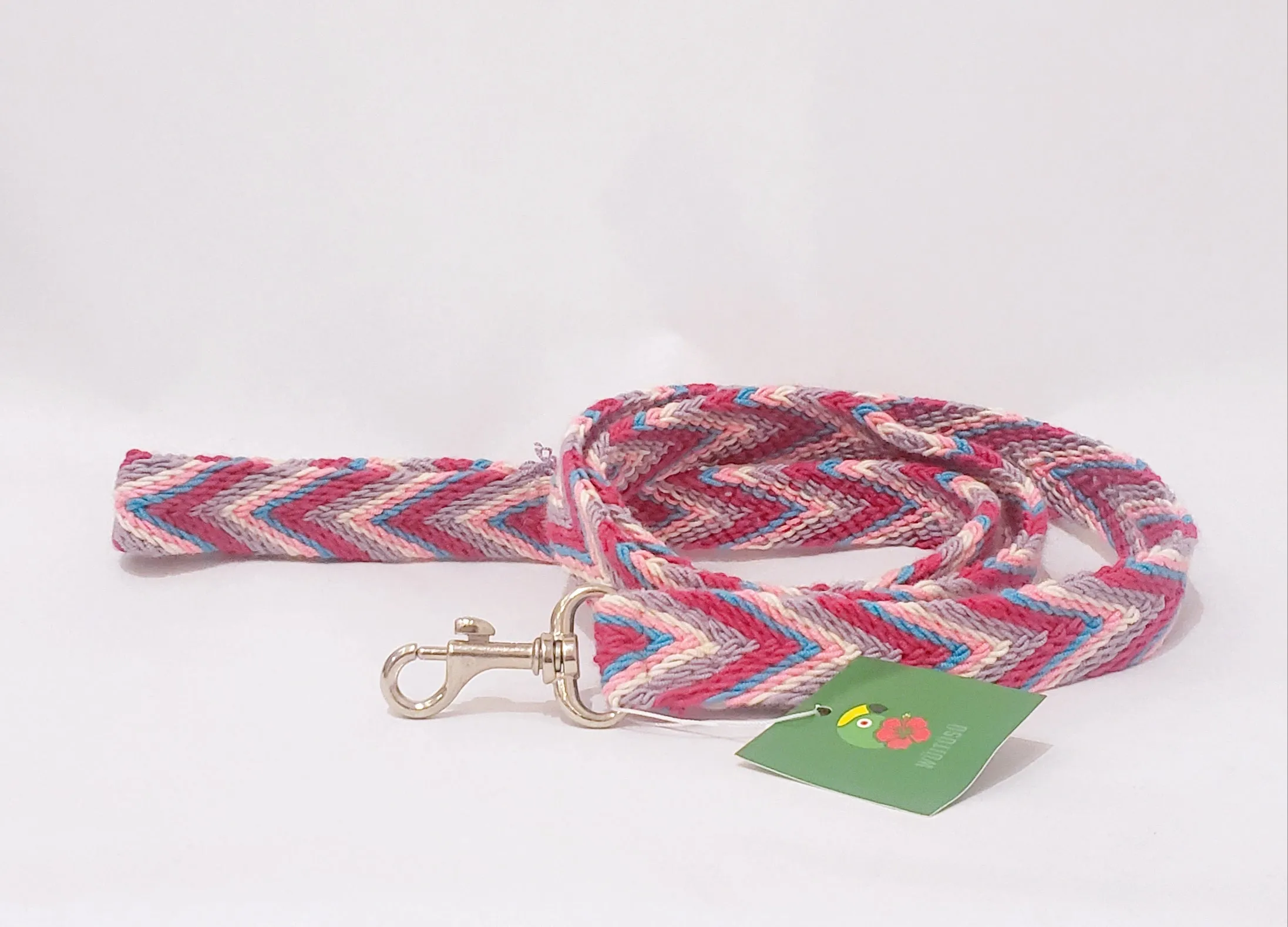 Pink Handmade Wayuu Pet Leash