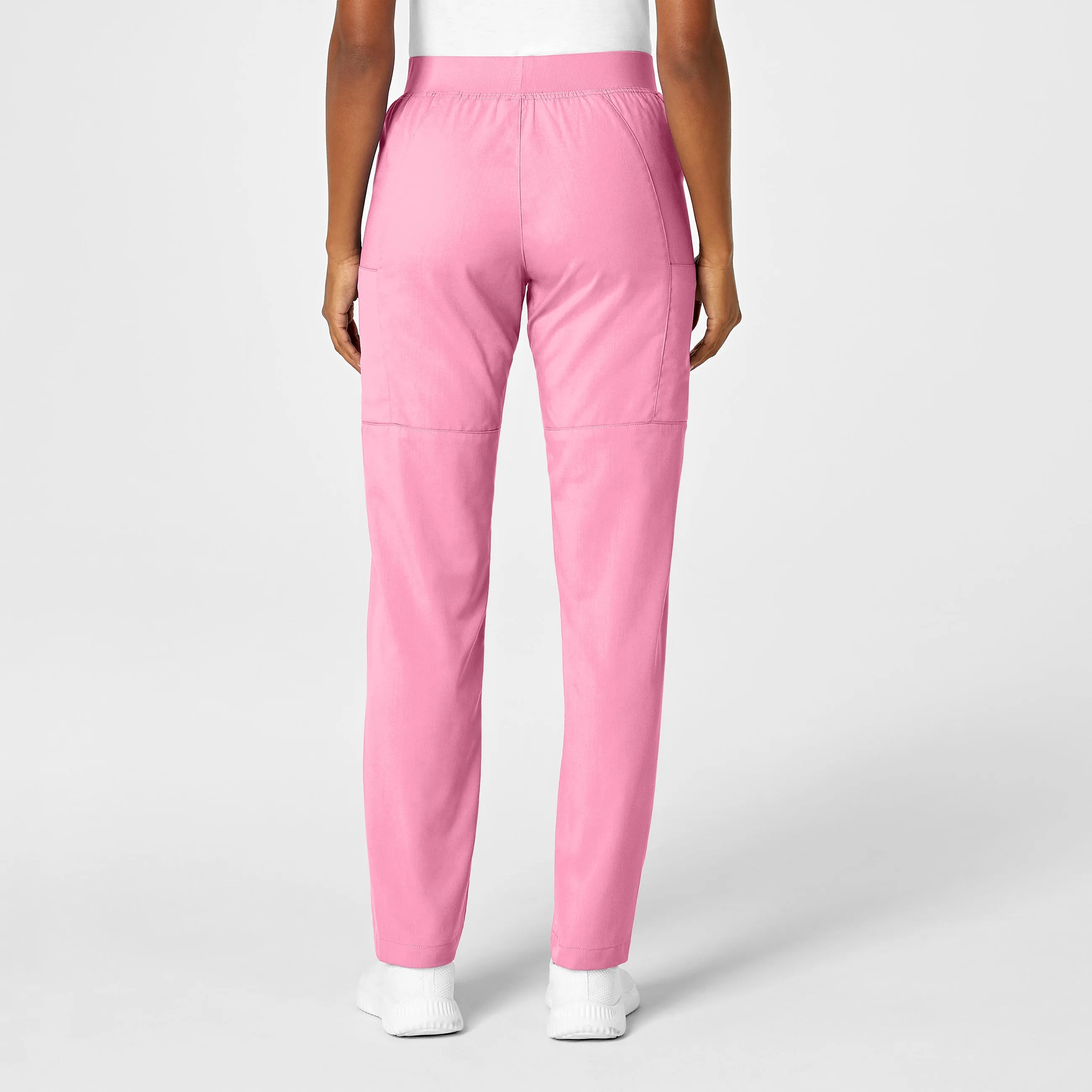 PRO Women's Knit Waist Cargo Scrub Pant - Pink Blossom